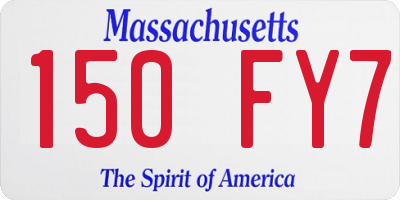 MA license plate 150FY7