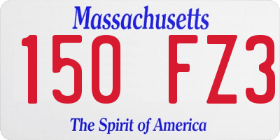 MA license plate 150FZ3