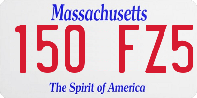 MA license plate 150FZ5