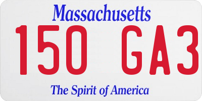 MA license plate 150GA3