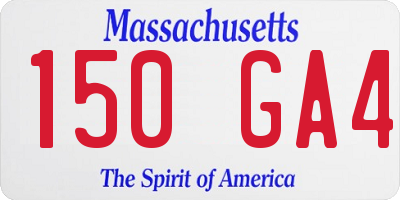MA license plate 150GA4