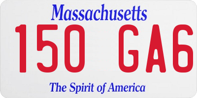 MA license plate 150GA6
