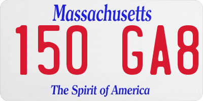 MA license plate 150GA8