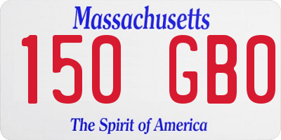 MA license plate 150GB0