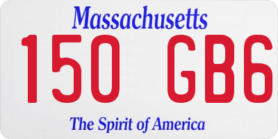 MA license plate 150GB6
