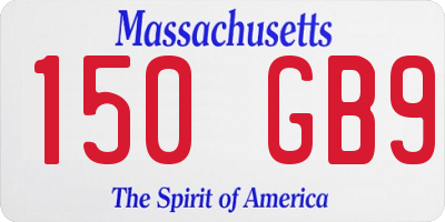 MA license plate 150GB9