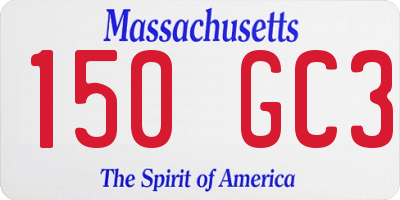 MA license plate 150GC3