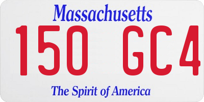 MA license plate 150GC4