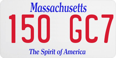 MA license plate 150GC7