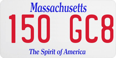 MA license plate 150GC8