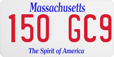 MA license plate 150GC9