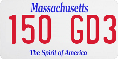 MA license plate 150GD3
