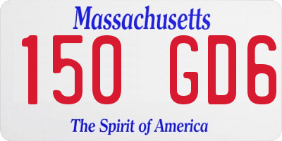 MA license plate 150GD6