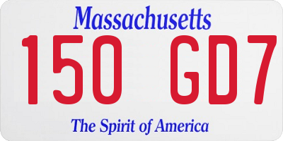 MA license plate 150GD7