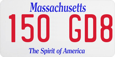 MA license plate 150GD8