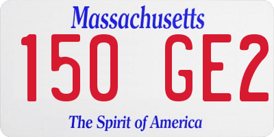 MA license plate 150GE2
