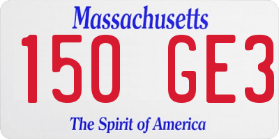 MA license plate 150GE3