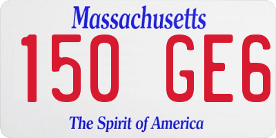 MA license plate 150GE6