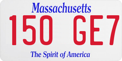MA license plate 150GE7