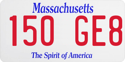 MA license plate 150GE8