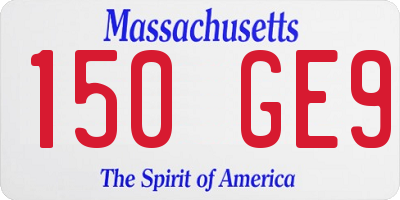 MA license plate 150GE9