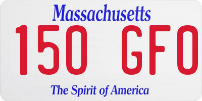 MA license plate 150GF0