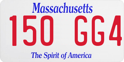MA license plate 150GG4