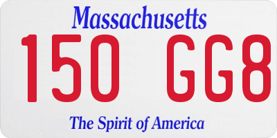 MA license plate 150GG8