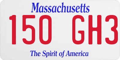 MA license plate 150GH3