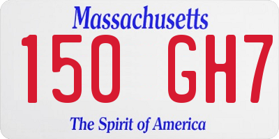 MA license plate 150GH7