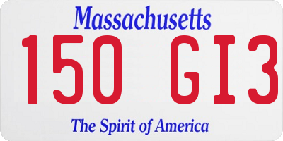 MA license plate 150GI3