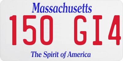 MA license plate 150GI4