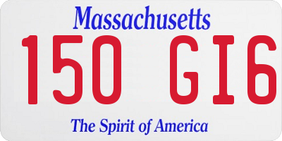 MA license plate 150GI6