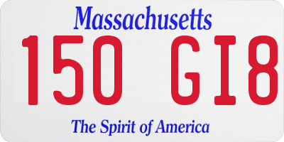 MA license plate 150GI8