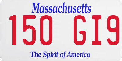 MA license plate 150GI9