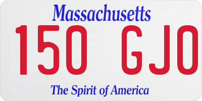 MA license plate 150GJ0