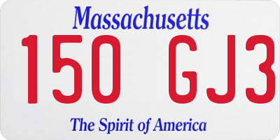 MA license plate 150GJ3