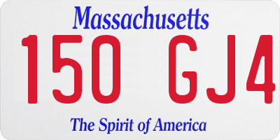 MA license plate 150GJ4