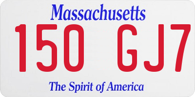 MA license plate 150GJ7