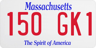 MA license plate 150GK1