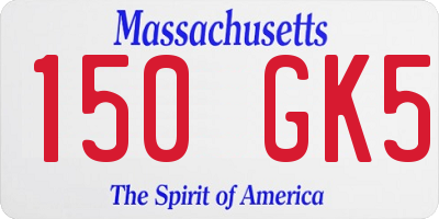 MA license plate 150GK5