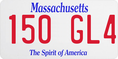 MA license plate 150GL4