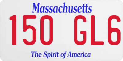 MA license plate 150GL6