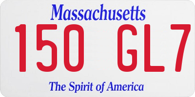 MA license plate 150GL7
