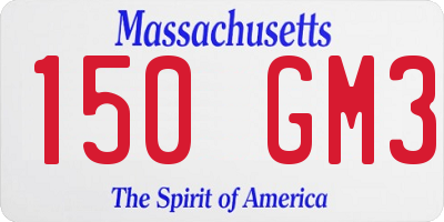 MA license plate 150GM3