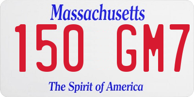 MA license plate 150GM7