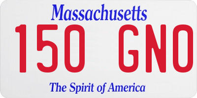 MA license plate 150GN0