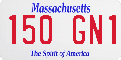 MA license plate 150GN1