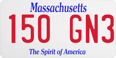 MA license plate 150GN3