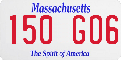 MA license plate 150GO6